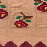 Tapis floral roumain en laine