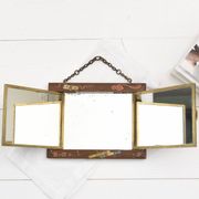 Antique Triptych Wall Mirror – Vintage 1940s Folding Dressing Table Mirror