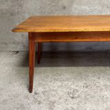 Vintage oak farm table with compass legs, 1950s