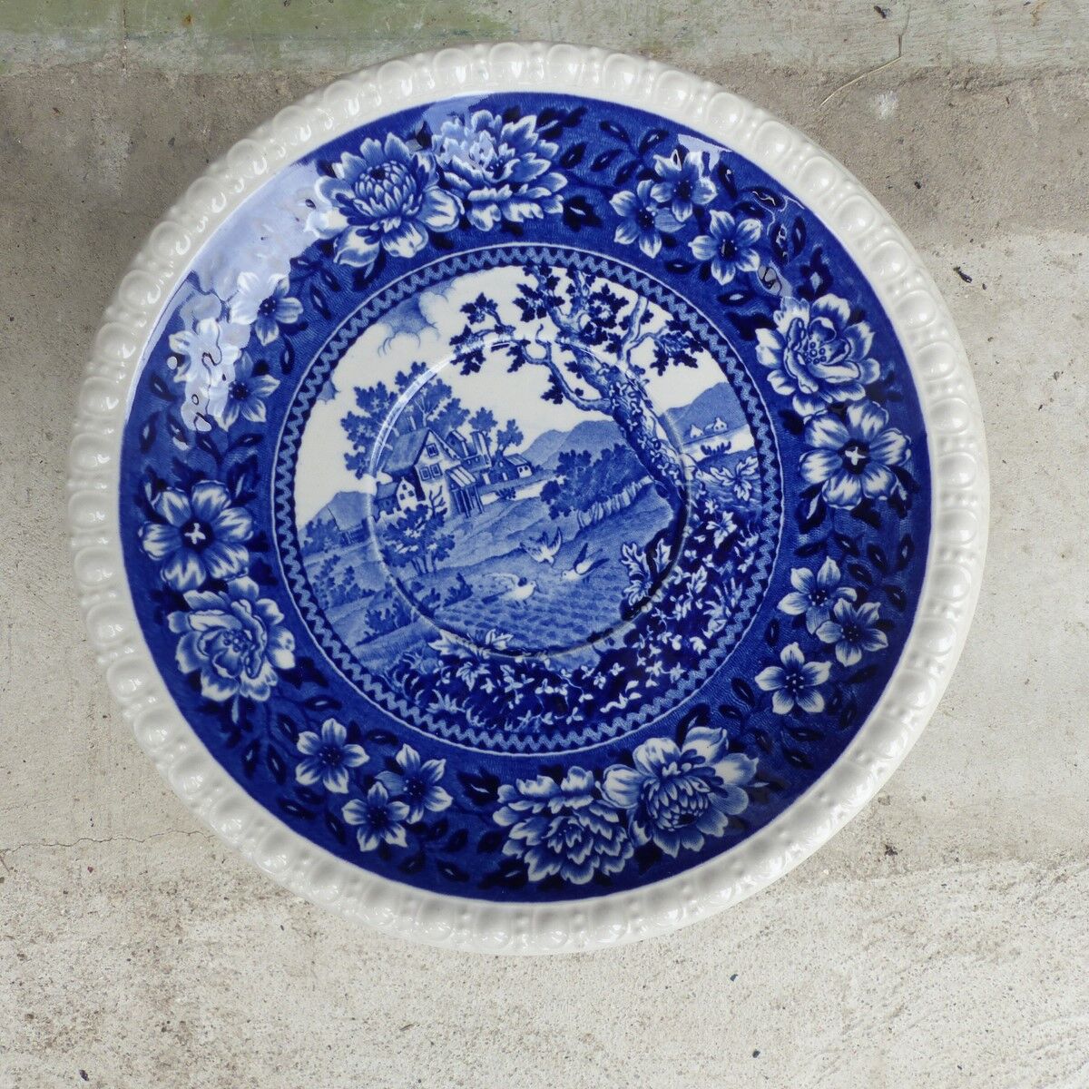 Lot of 12 blue plates for dessert Villeroy & Boch Made in germany SAAR "Rusticana"