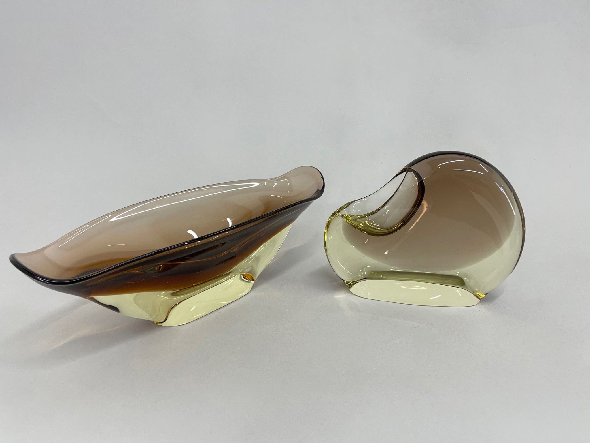 Set of Art Glass Bowl and Ashtray by designer Josef Cvrček, 1960's