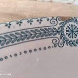 Set of 2 round dishes trundle in Iron Earth Sarreguemines model Carina decoration blue frieze