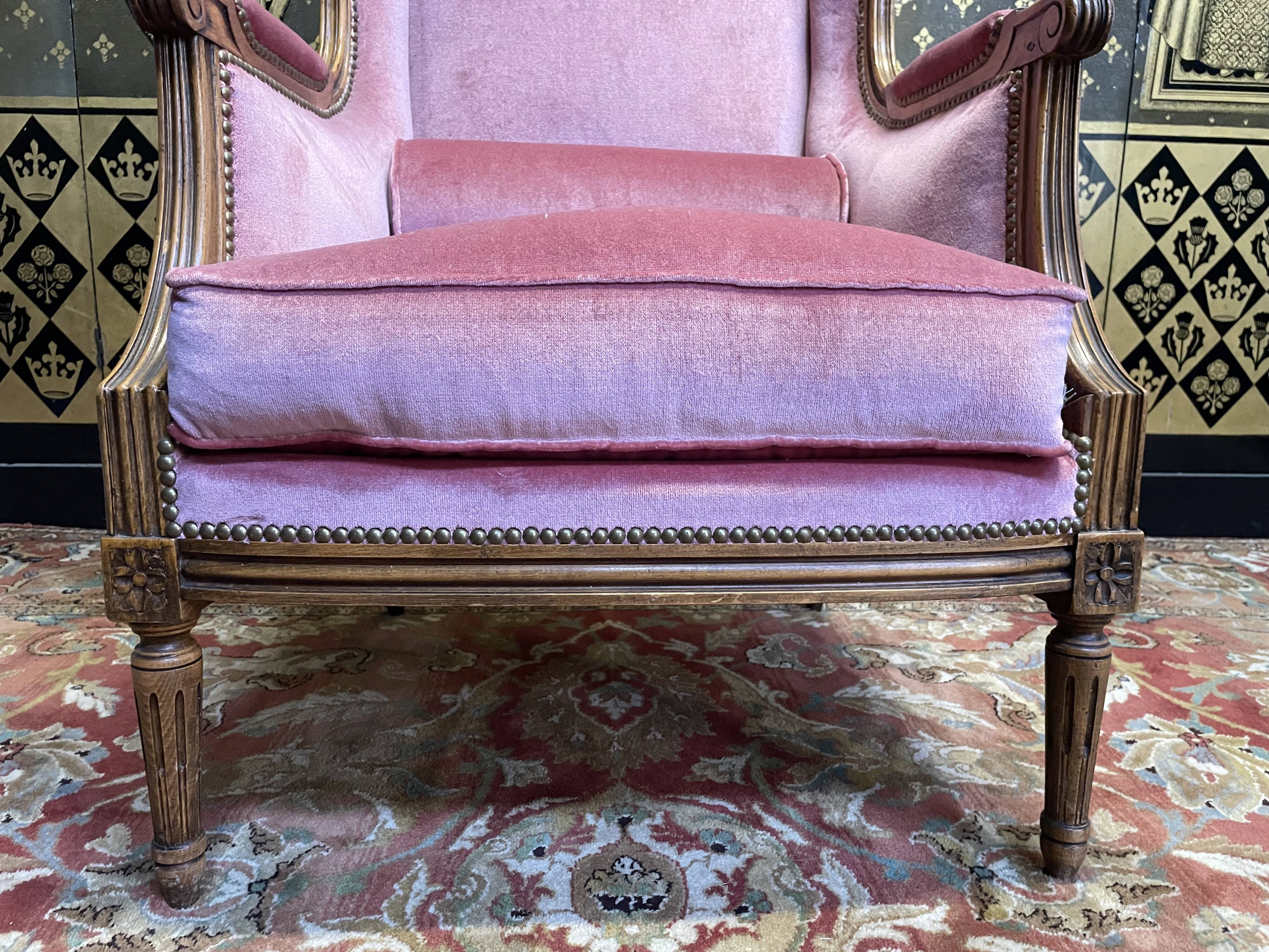 Louis XVI style wing chair