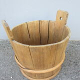 Rustic Scandinavian wooden bucket from the 19th century