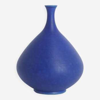 Vase scandinave en grès cobalt par Gunnar Borg pour Höganäs