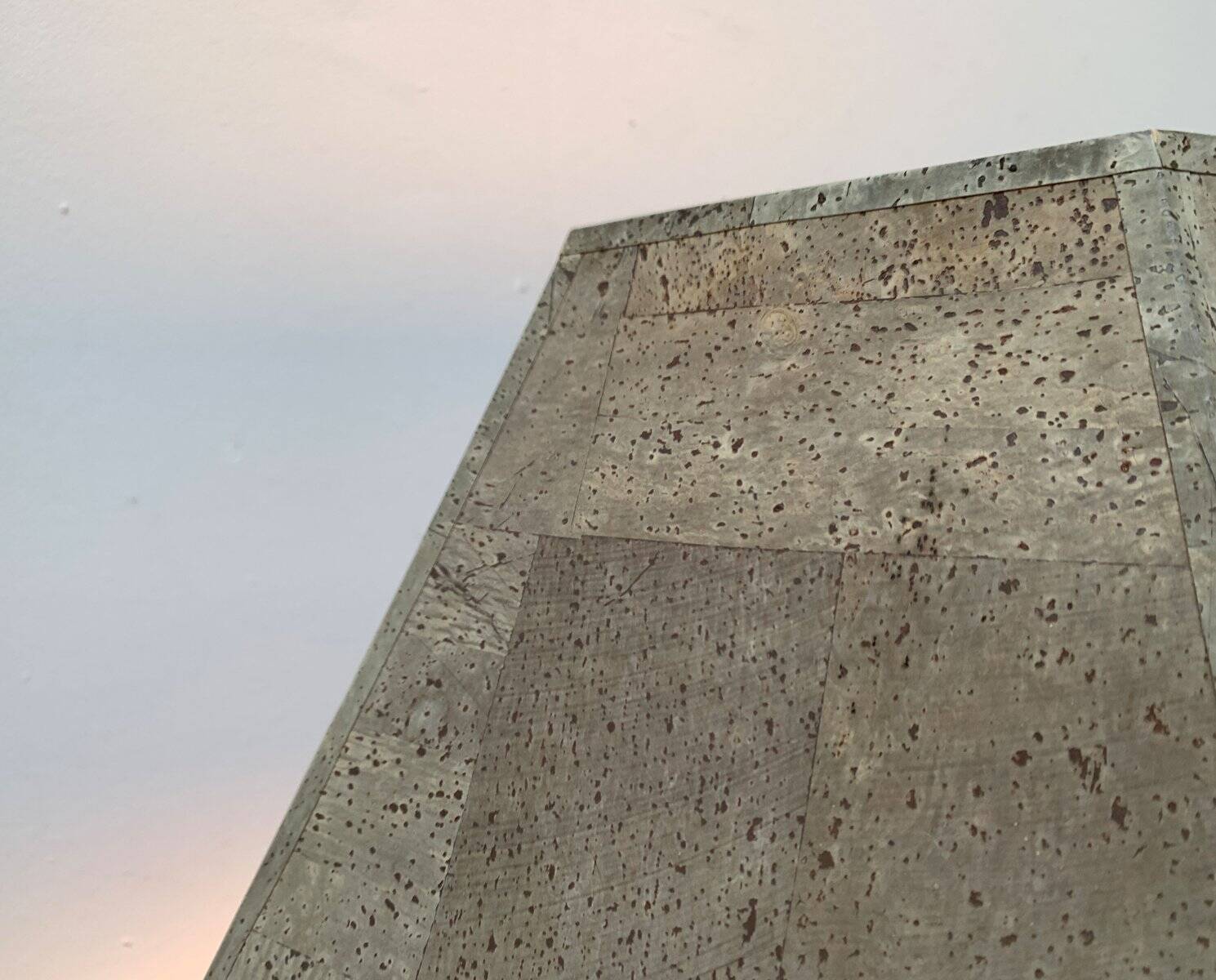 Floor or table lamp in German glass and synthetic cork in M Design style by Ingo Maurer, 1960s.