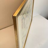 Carte marine océan atlantique vintage, encadrée