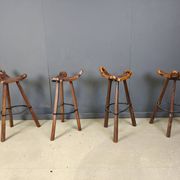 Tabourets de bar brutalistes des années 60 - ensemble de 8.