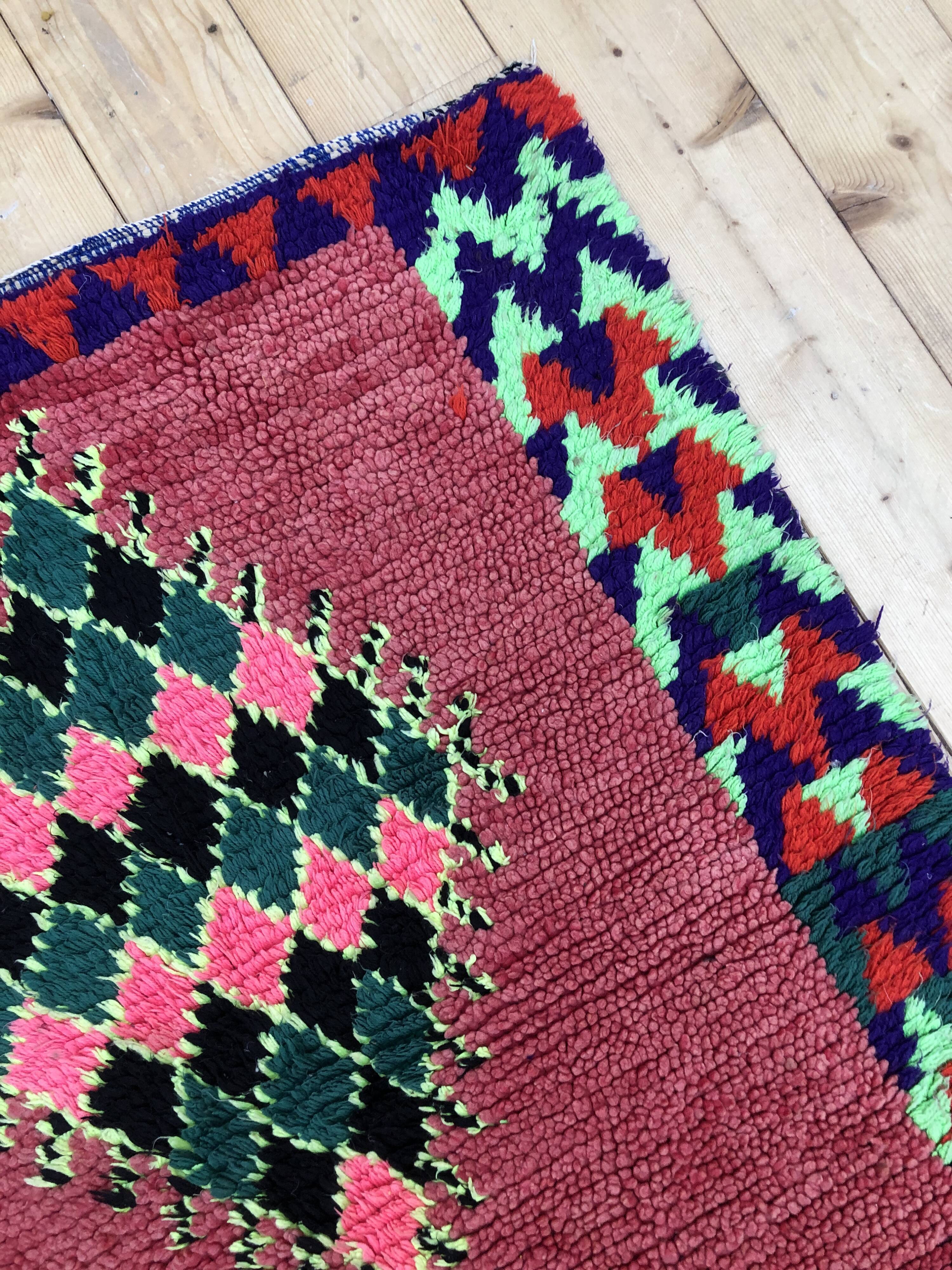 Moroccan Berber carpet old Azilal corridor 2,4x0.9m