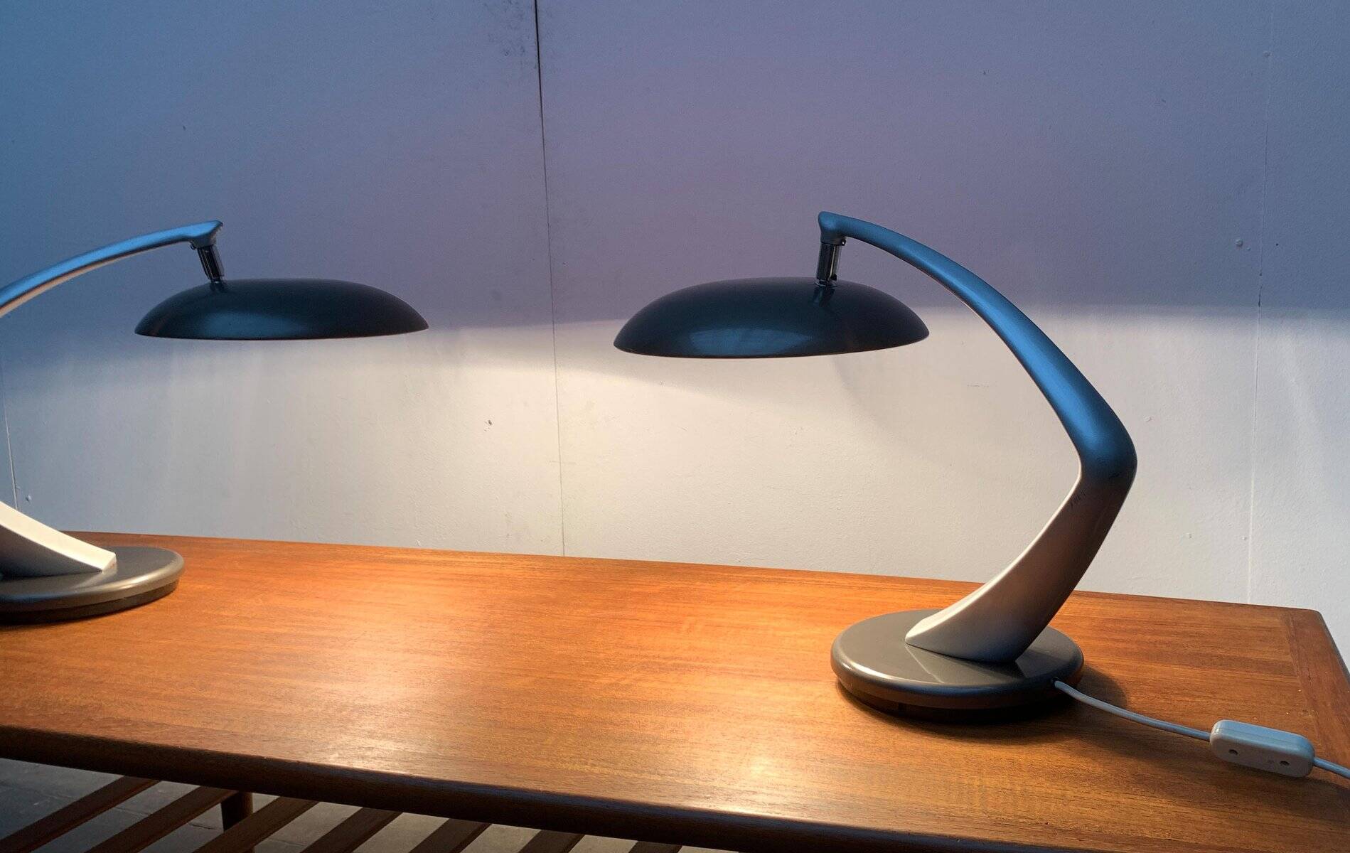 Space Age Boomerang table lamps by Luis Pérez de la Oliva for Fase, set of 2