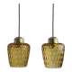 PAIR OF ANTIQUE TEXTURED AMBER GLASS SUSPENSIONS VINTAGE
