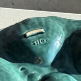 Plat à compartiment coquillages turquoise D28