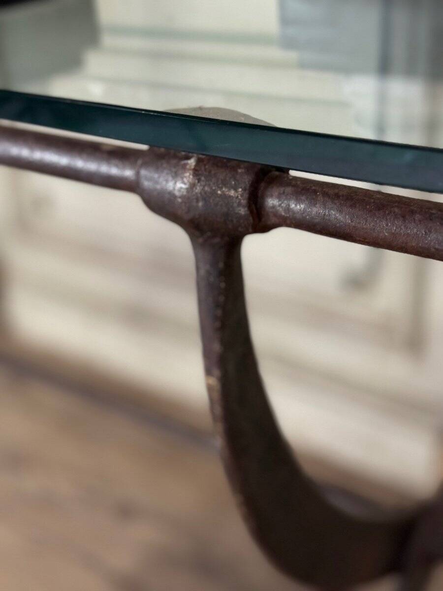 Wrought iron workshop table from around 1900