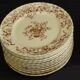 12 iron earthenware dessert plates, longchamp ribbons model