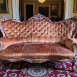 19th-century neo-Rococo antique canapé – Walnut structure