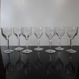 Set of 7 Val Saint Lambert crystal port glasses Nestor model