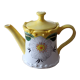 Teapot porcelain white daisies