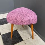 Pink foot stool triangle shape 1960s