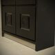 Brutalist Cabinet with Graphic Patterned Doors Belgium 1970s