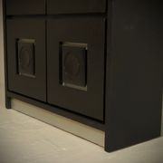 Brutalist Cabinet with Graphic Patterned Doors Belgium 1970s