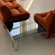 Modular Sofa Incorporated Coffee Table Burnt Orange Velvet