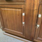 Vintage Parisian art deco sideboard in solid wood and black marble 180cm