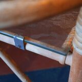 Bamboo and frosted glass fine serving trolley, 1960s