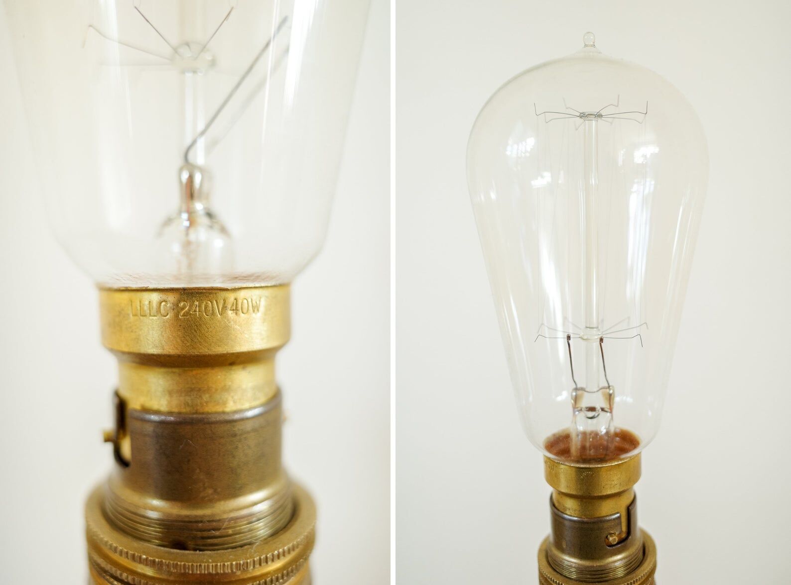 Vintage Large Black & Gold Iron Table Lamp Base, Antique 1950s Metal Bedside Lamp