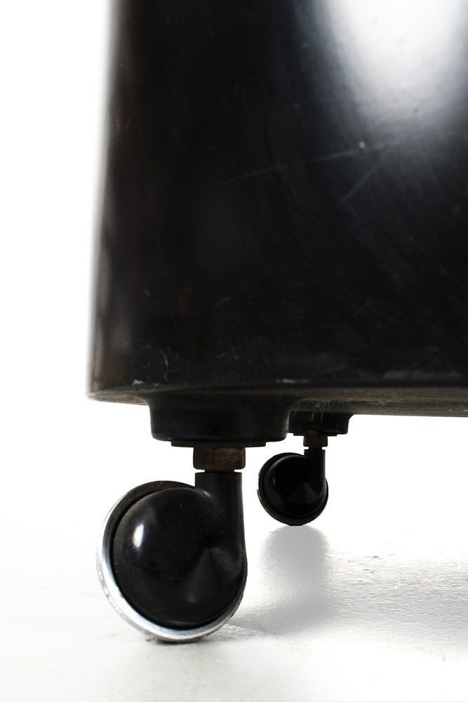 Black Side Table on Wheels
