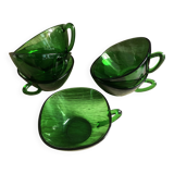6 Vereco cups 6 saucers, Mid-Century Modern design