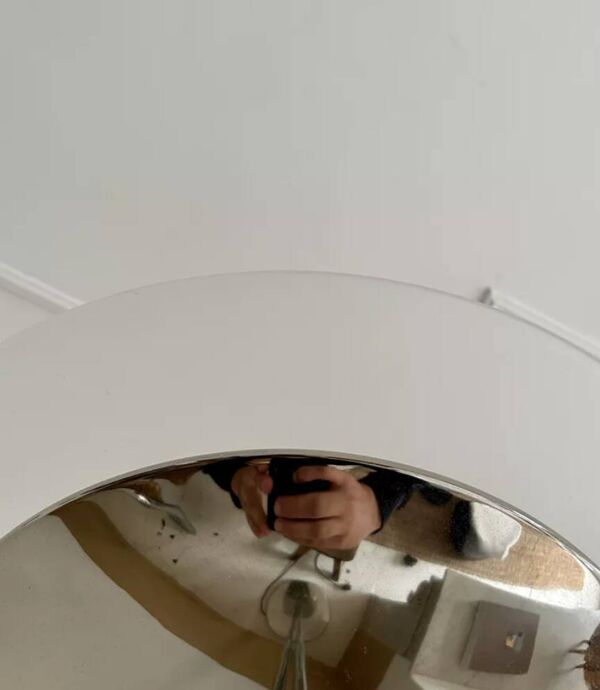 Lampadaire vintage moderniste « modèle 44 » Perzel métal chromé et verre sablé