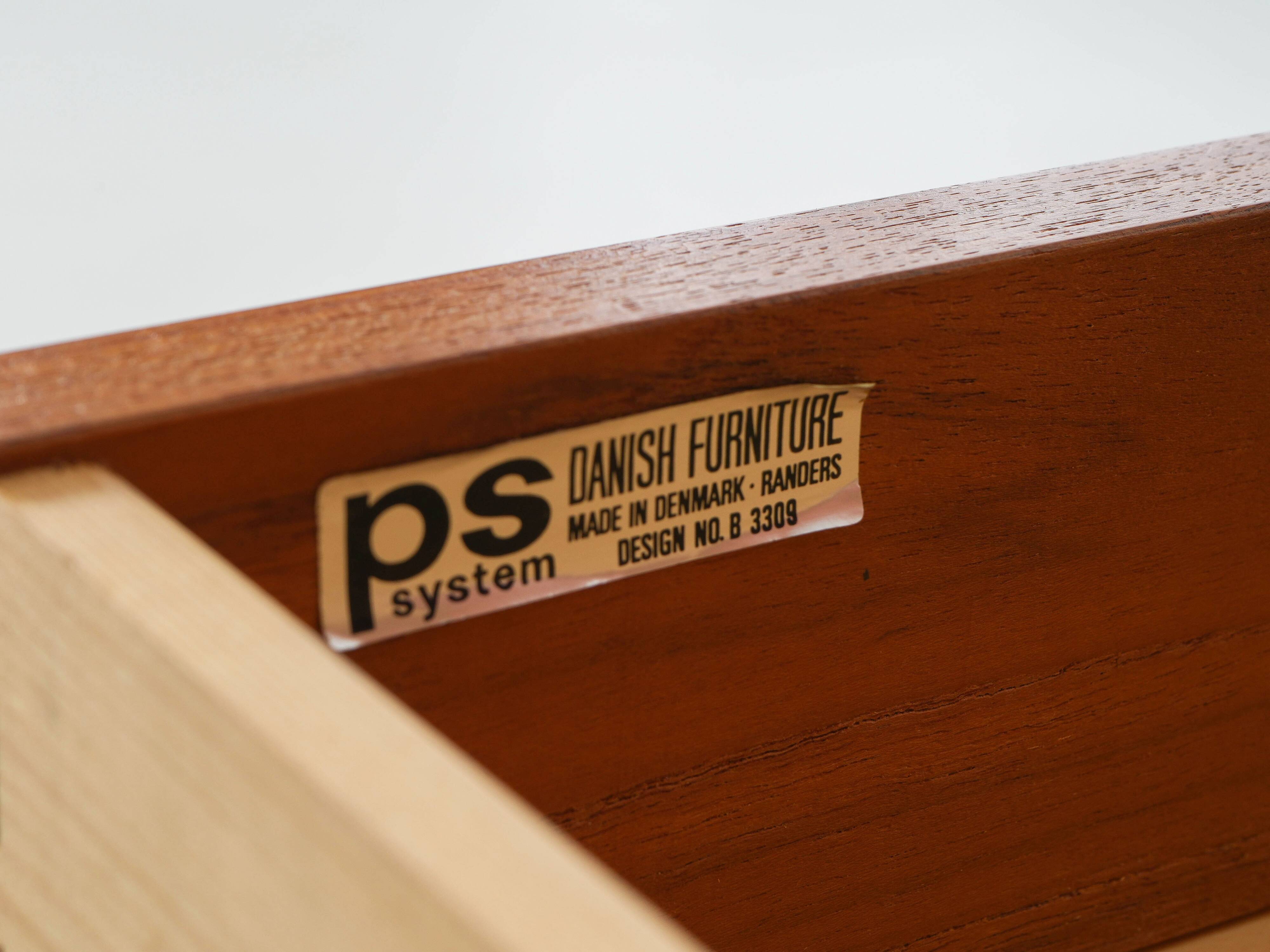 Teak bookcase PS System, Danish design, 1960s, manufactured by Randers Møbe