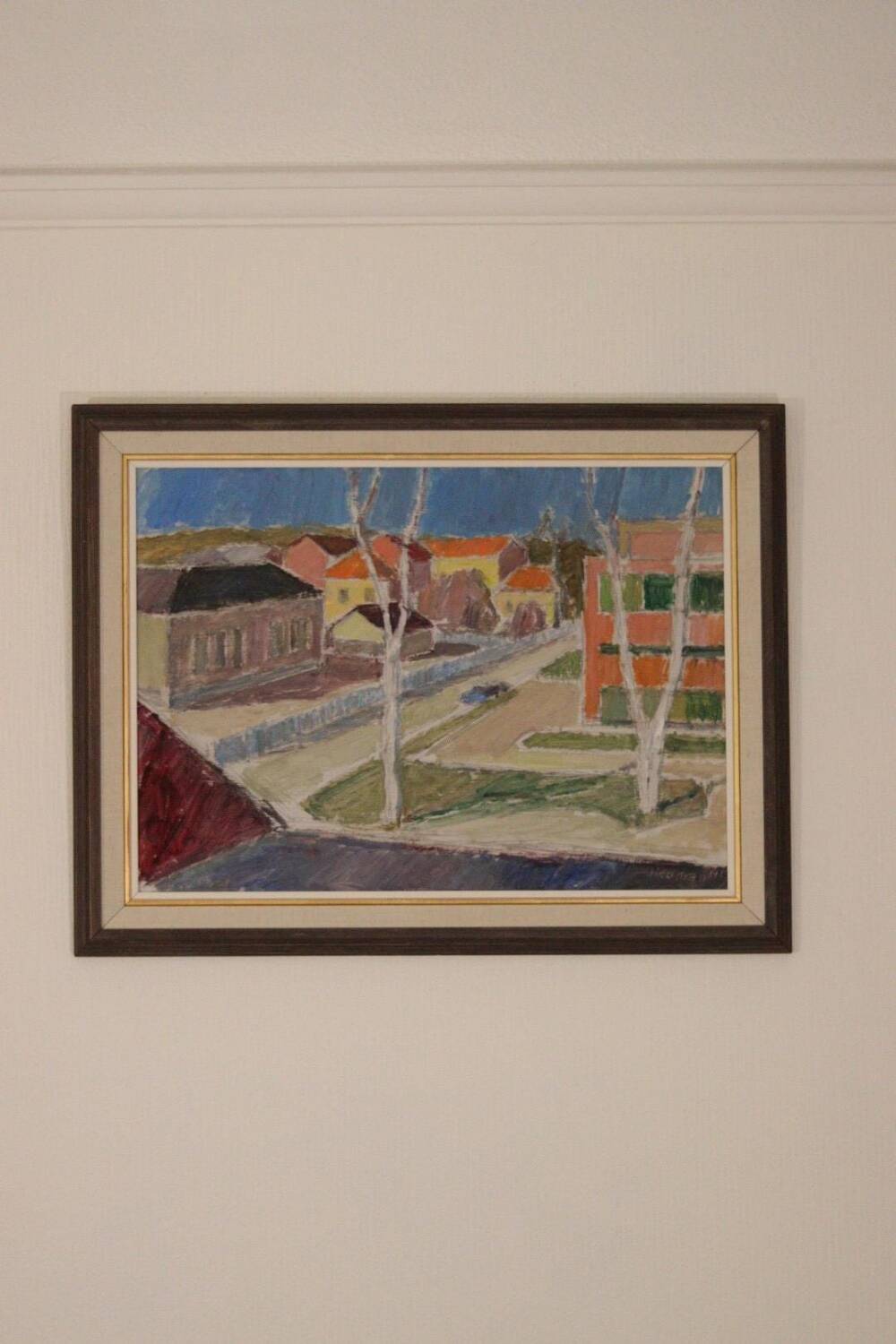 Swedish Oil on Panel – “Street Jämtland” by John Hedman (1913–1994)