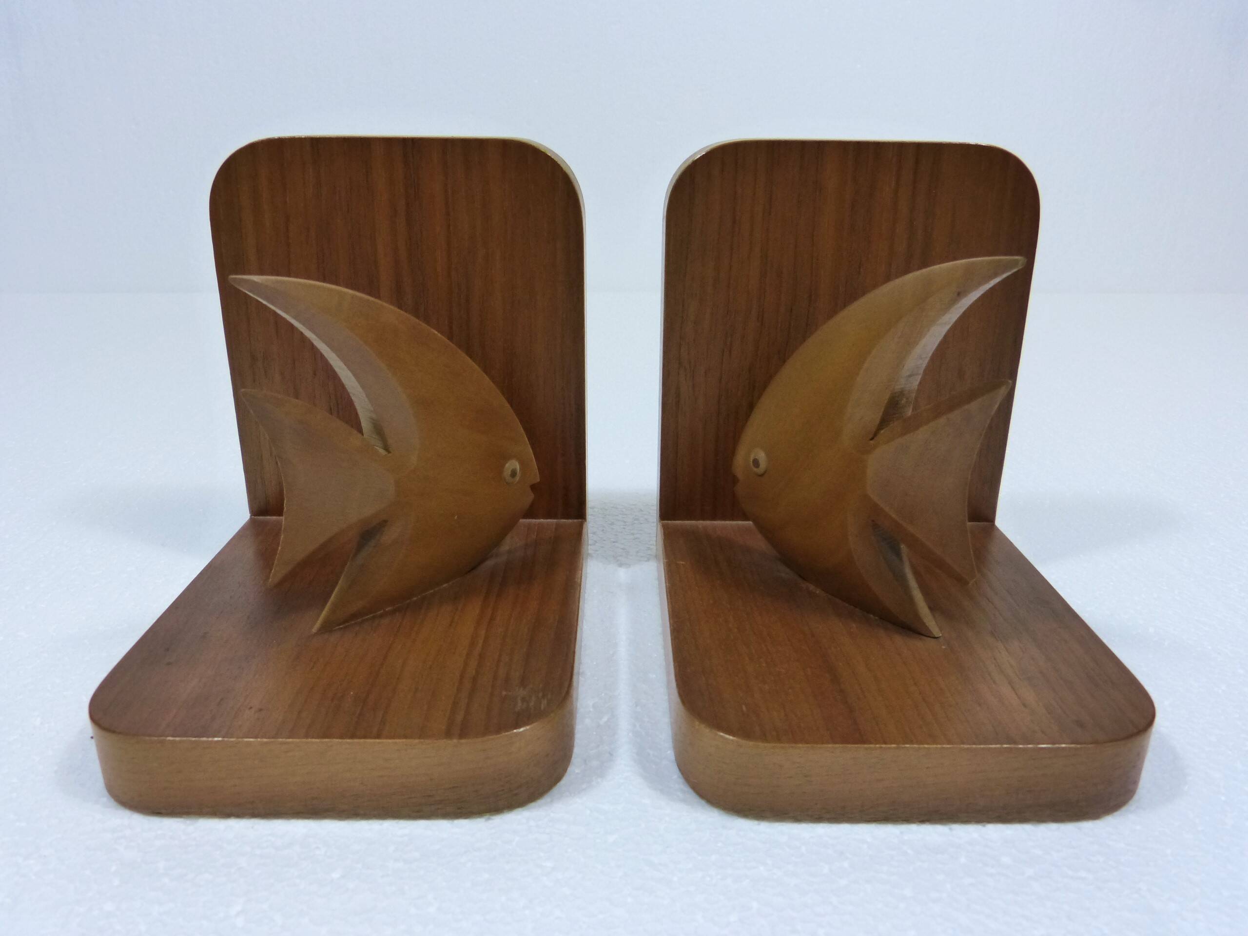 Teak book ends fishes 1960’s