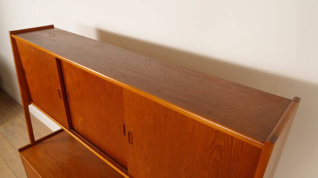 Vintage highboard | Wall cabinet | Teak | 175 cm