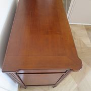 Louis XVI-style sideboard - 1 drawer - fluted legs - mahogany - solid wood
