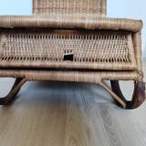 Vintage rattan folding picnic chair