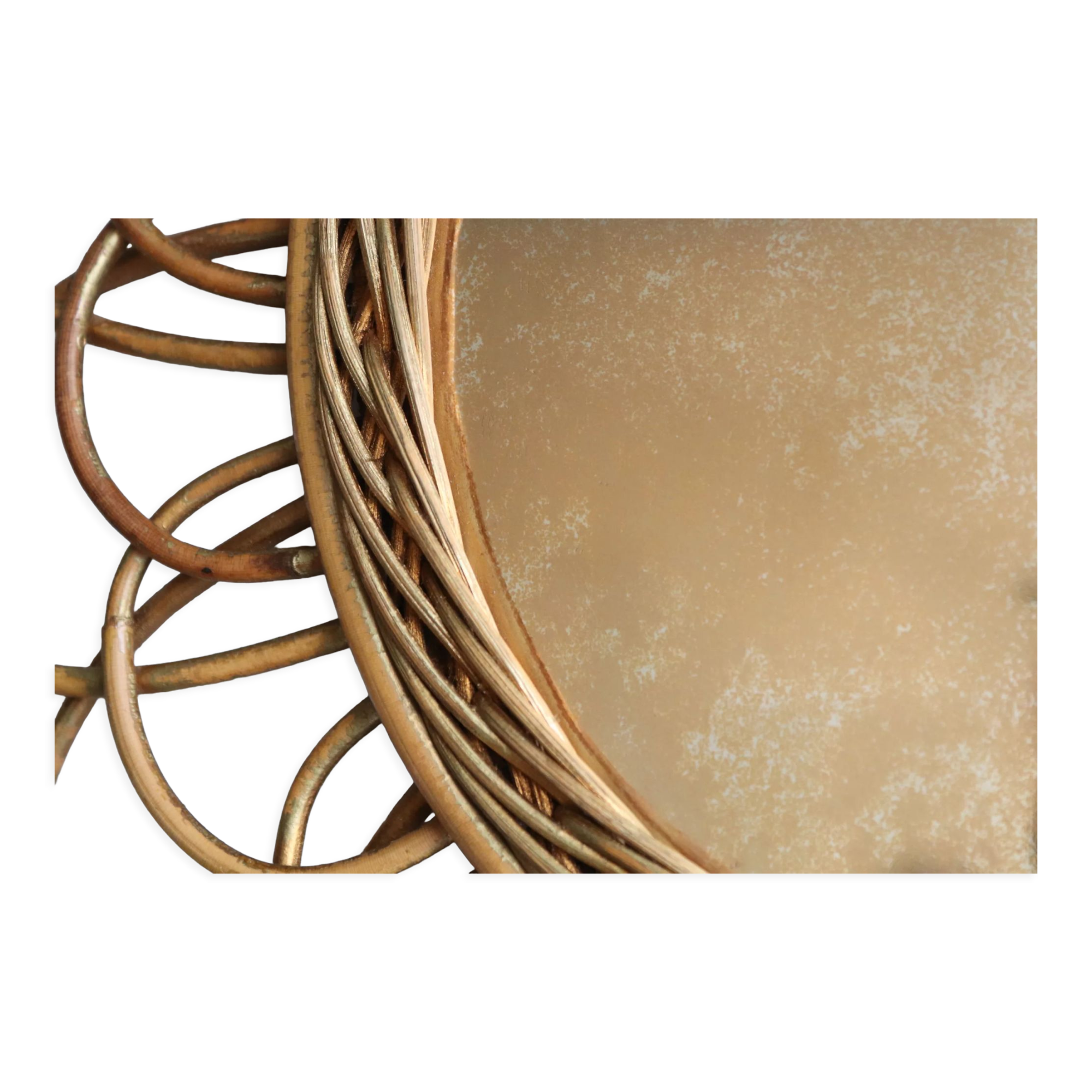 Rattan sun mirror