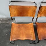 German vintage leather cantilever chairs S33 by Mart Stam for Thonet, set of 8