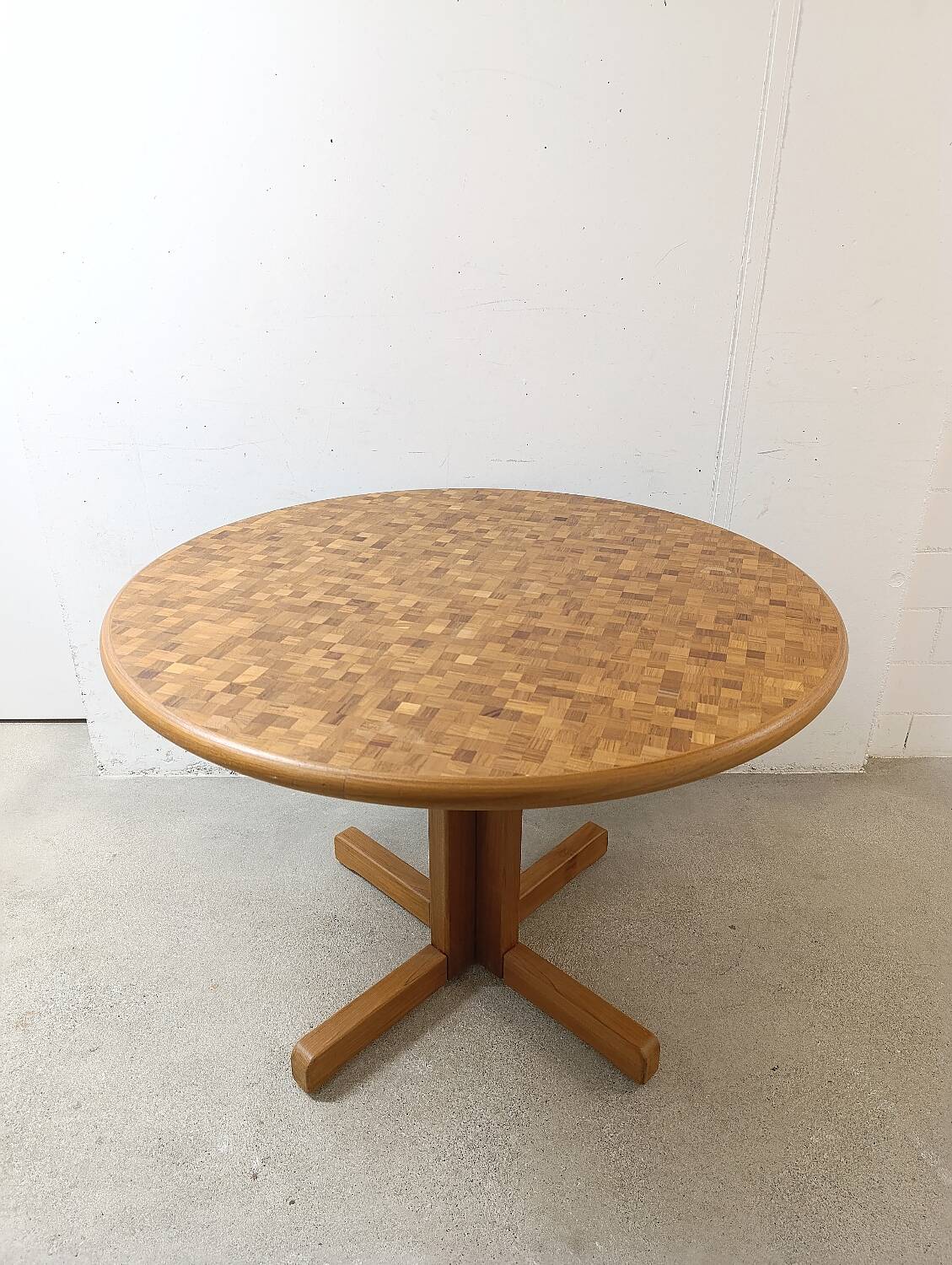 Vintage wooden mosaic table