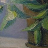 Oil painting, Lilac, still life, 1946