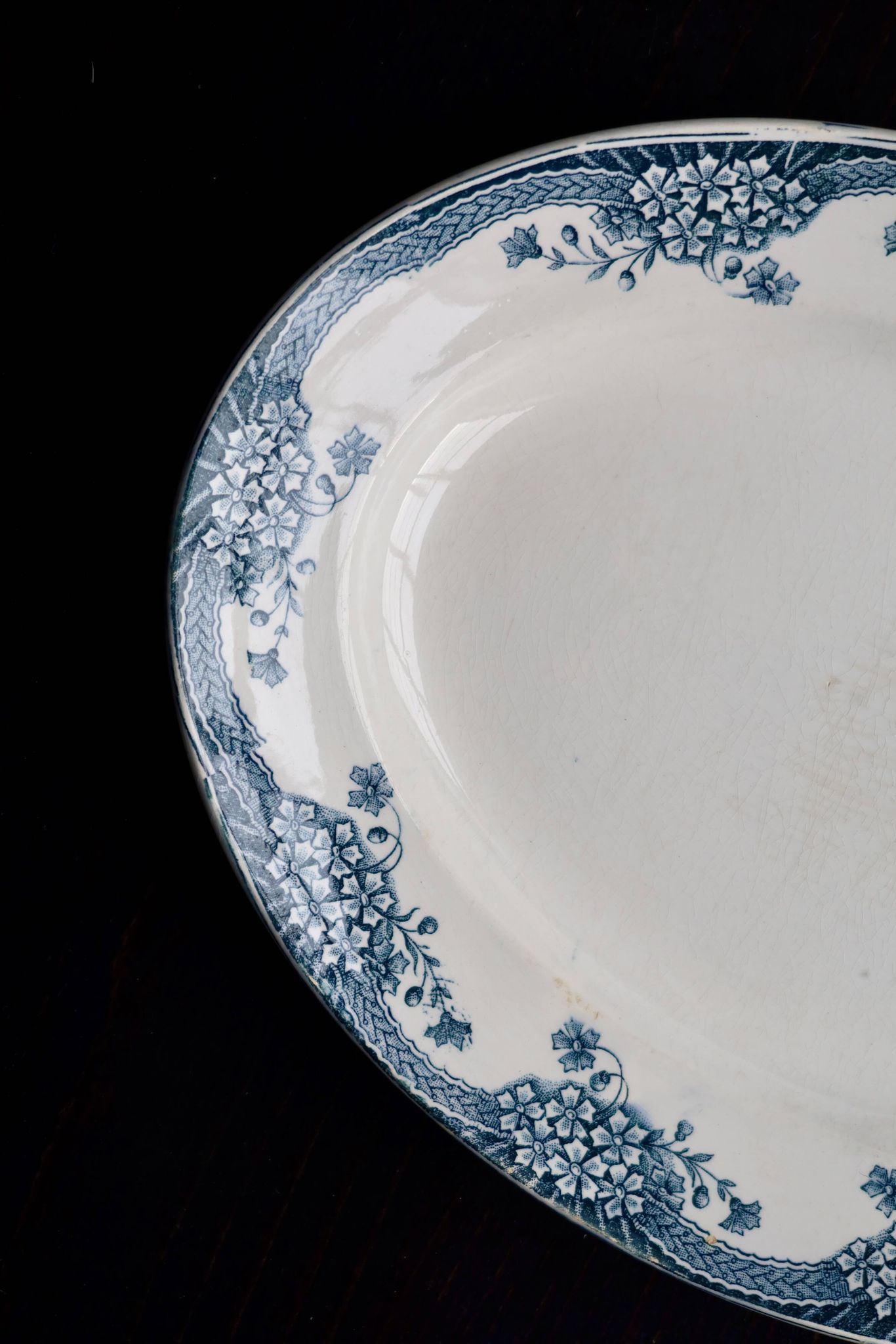 Vintage oval serving platter, Saint Amand earthenware, Nouvelle Usine Céramique