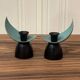 Pair of metal candlesticks scandinavian design 1950.