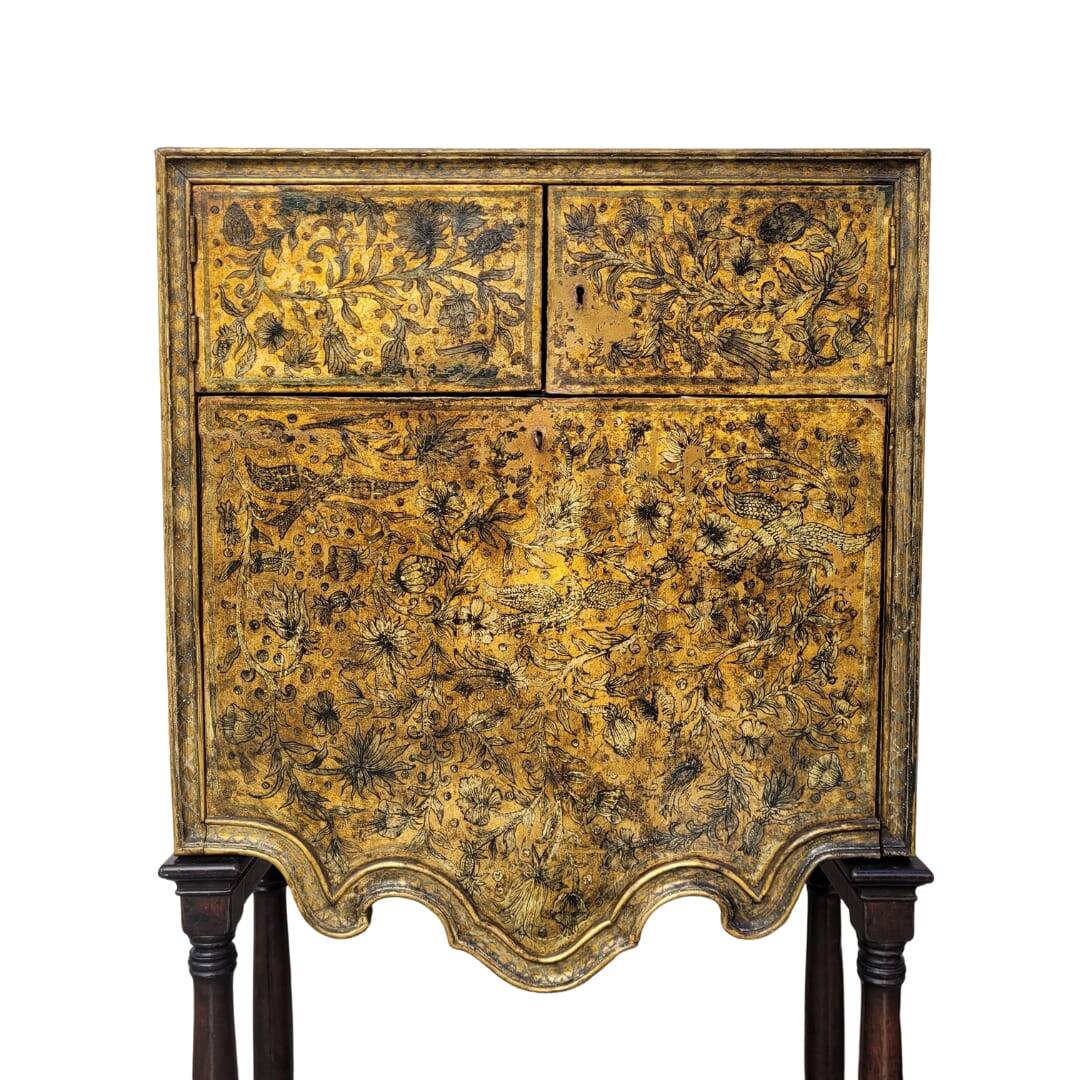 Cabinet of gilded and silvered leather, Art Nouveau, circa 1920 – Spain