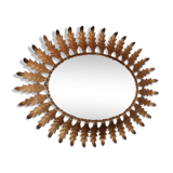 Oval sunburst mirror with leaves of acanthus 1960s