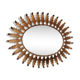 Oval sunburst mirror with leaves of acanthus 1960s