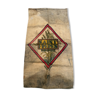 Bag burlap canvas 'Holy brothers' décor ears of wheat