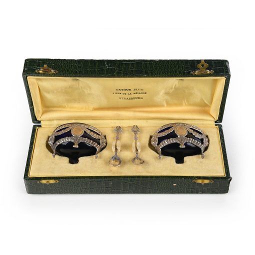 Pair of solid silver salt shakers