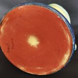 Vintage earthenware pitcher with a glossy finish, signature to be identified, 20th-century ceramics.