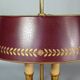 Lampe bouillote style Empire bronze doré abat-jour métal bordeaux C548